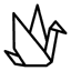 outline of origami crane